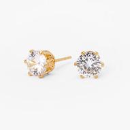 18ct Gold Plated Cubic Zirconia Cupcake Stud Earrings - 7MM für 9,2€ in Claire's