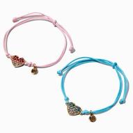 Best Friends Ombré Pavé Heart Adjustable Bracelets - 2 Pack für 7,79€ in Claire's