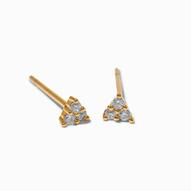 C LUXE by Claire's 18k Yellow Gold Plated Cubic Zirconia Triangle Stud Earrings für 6,8€ in Claire's
