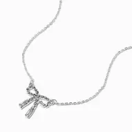 Crystal Bow Silver-tone Pendant Necklace für 4,79€ in Claire's