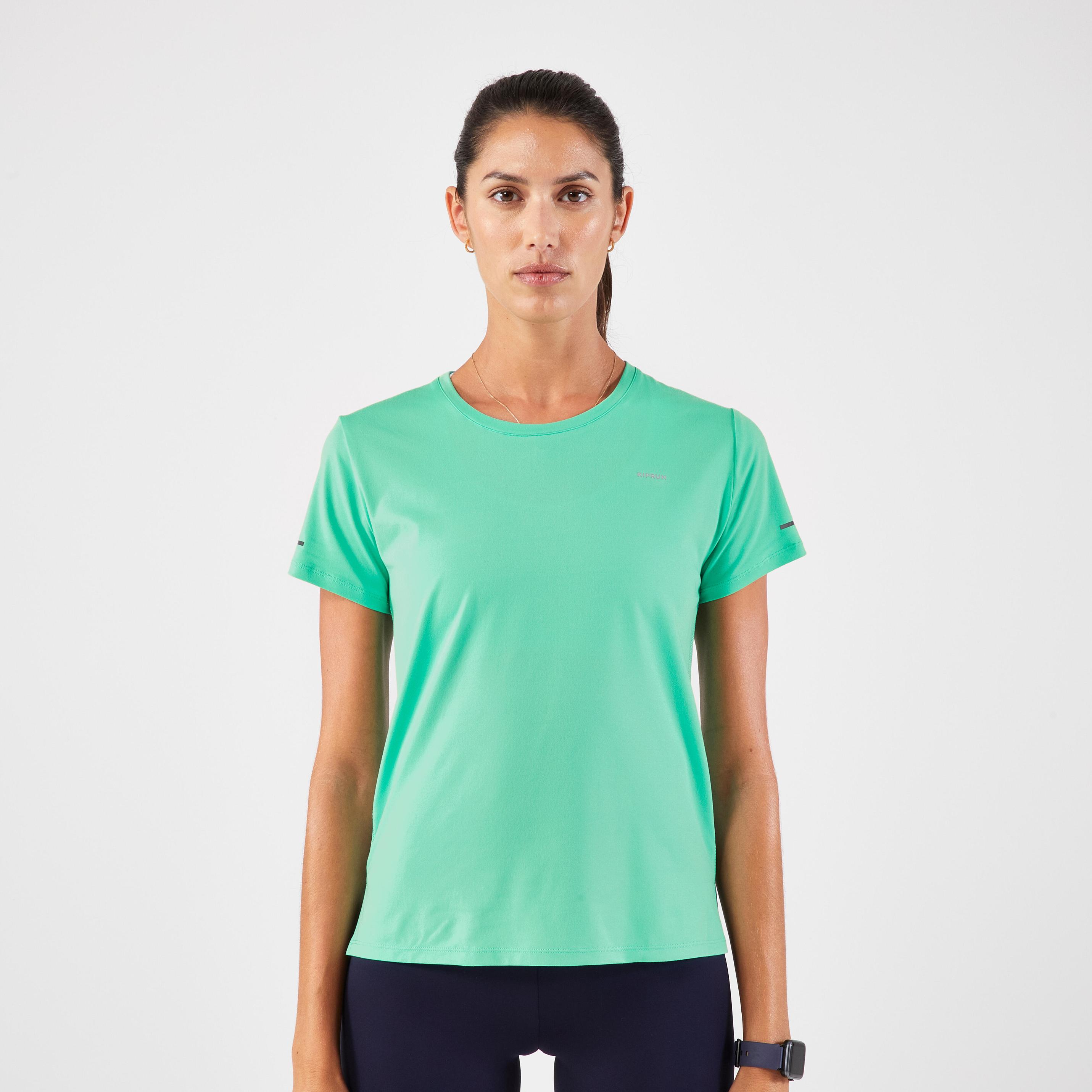 Laufshirt kurzarm Damen atmungsaktiv - Run 500 Dry grün für 12,99€ in Decathlon
