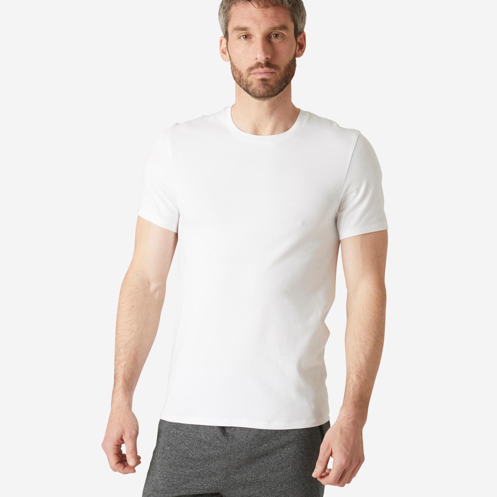 T-Shirt Herren Slim - 500 weiss für 8,99€ in Decathlon