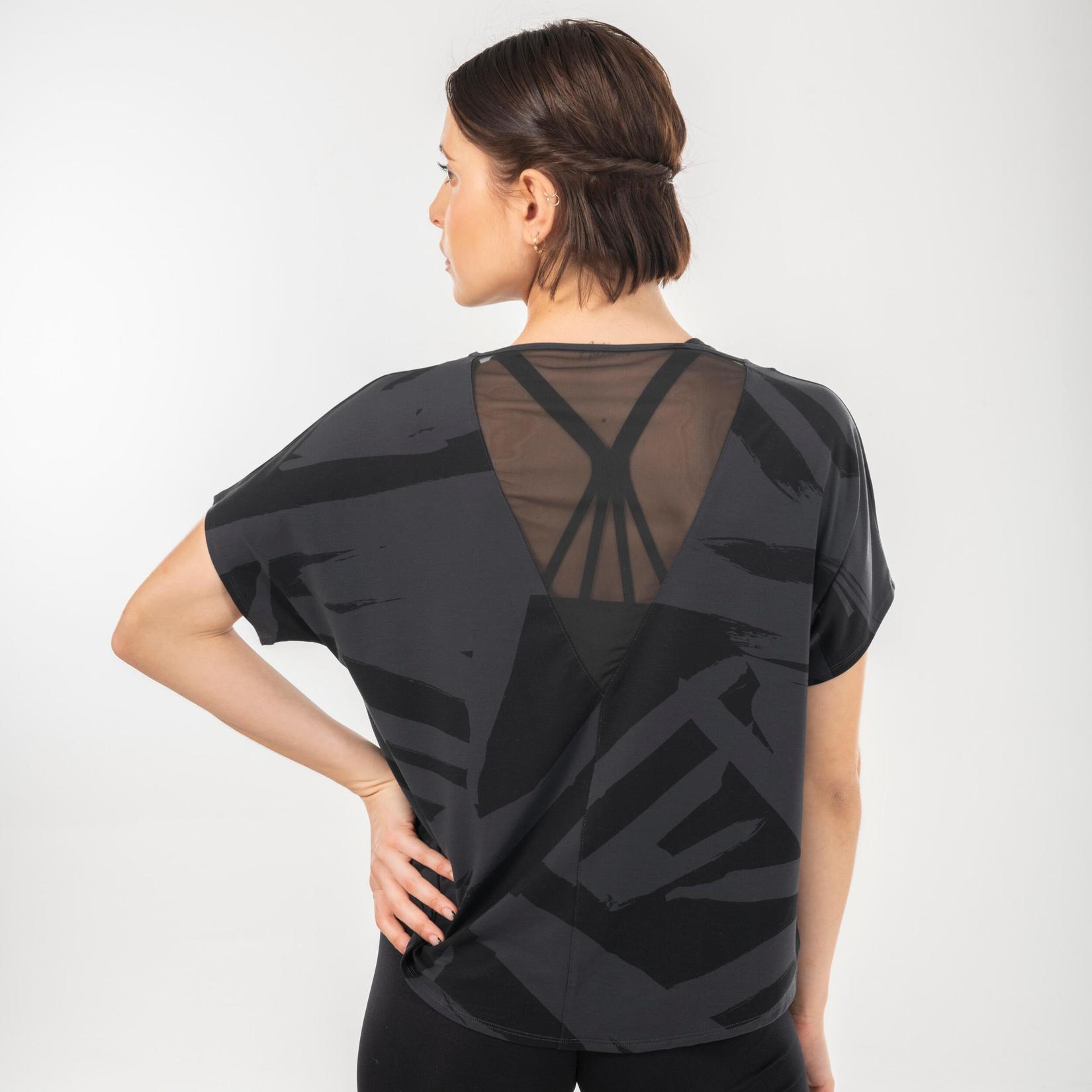 T-Shirt Damen fliessend Modern Dance - schwarz/grau für 15,99€ in Decathlon
