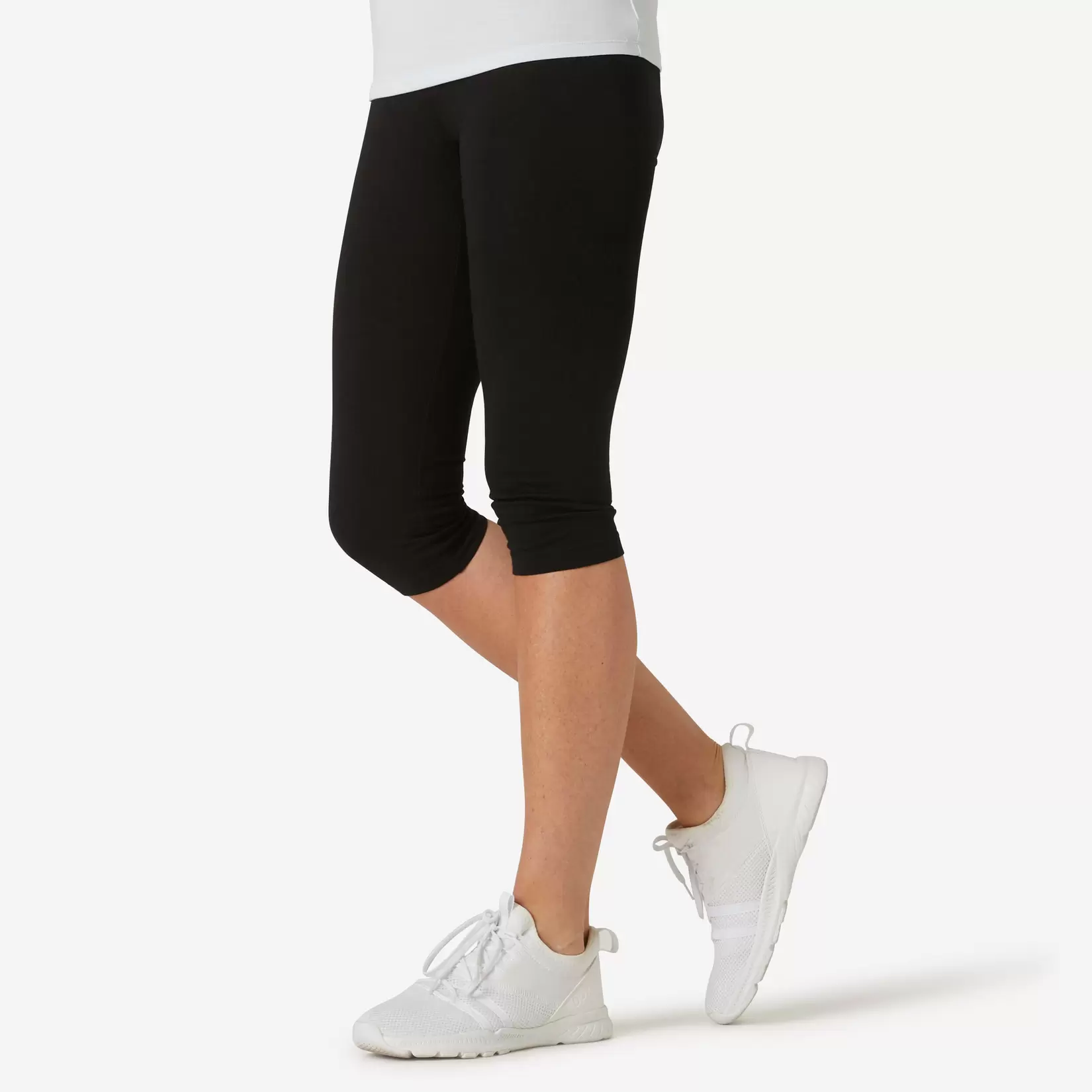 3/4-Leggings Damen Slim - 500 schwarz für 9,99€ in Decathlon