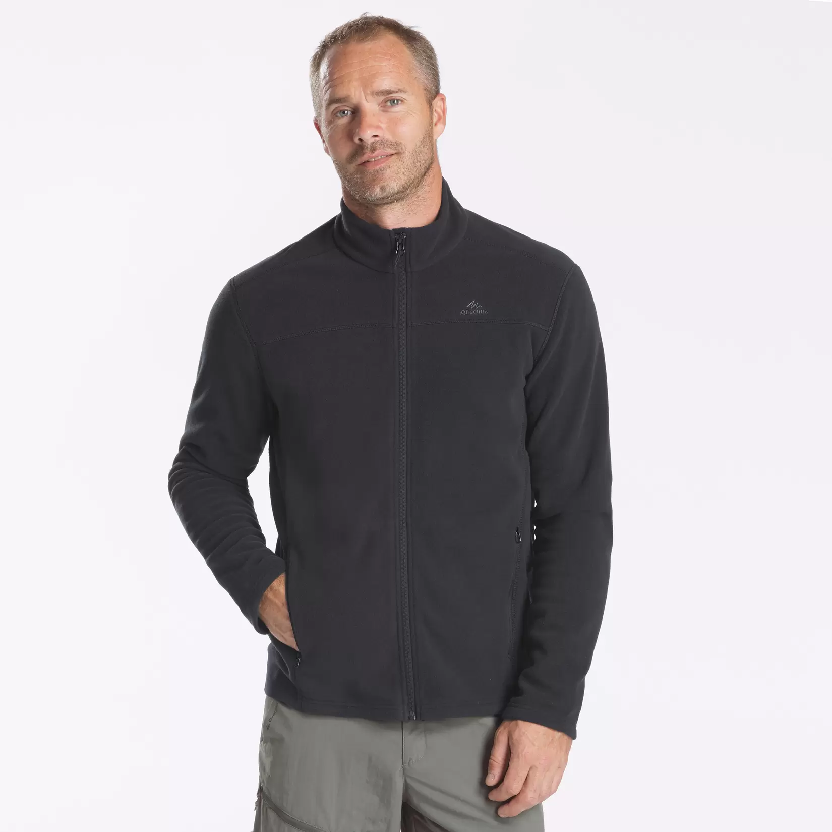 Fleecejacke Bergwandern MH120 Herren schwarz für 19,99€ in Decathlon