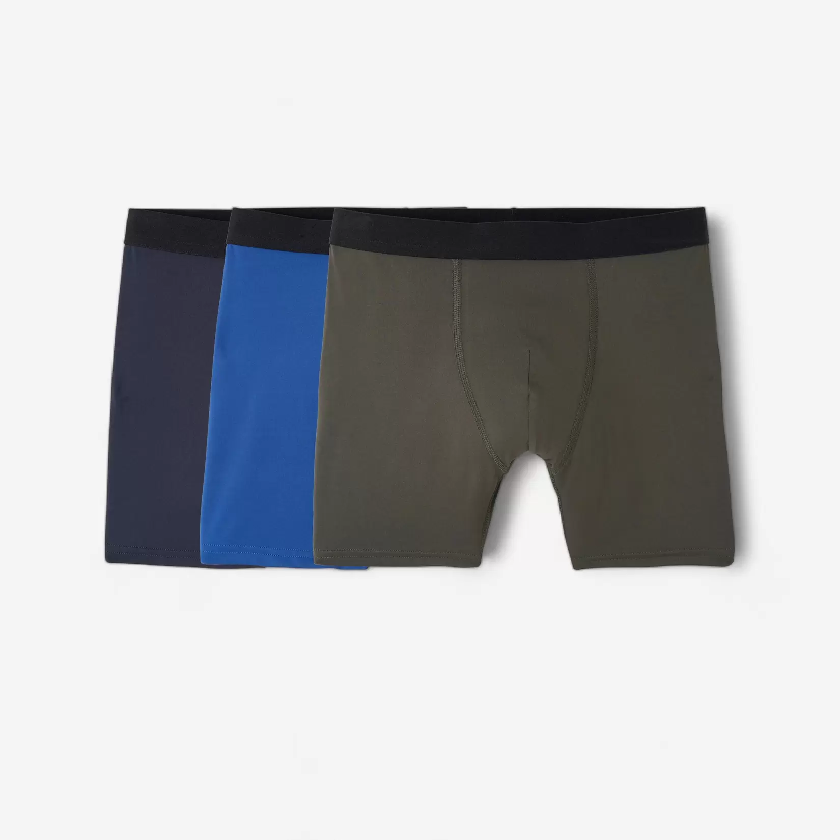 Funktionsunterhose Boxershorts Herren atmungsaktiv 3er Pack - blau/khaki für 15,99€ in Decathlon