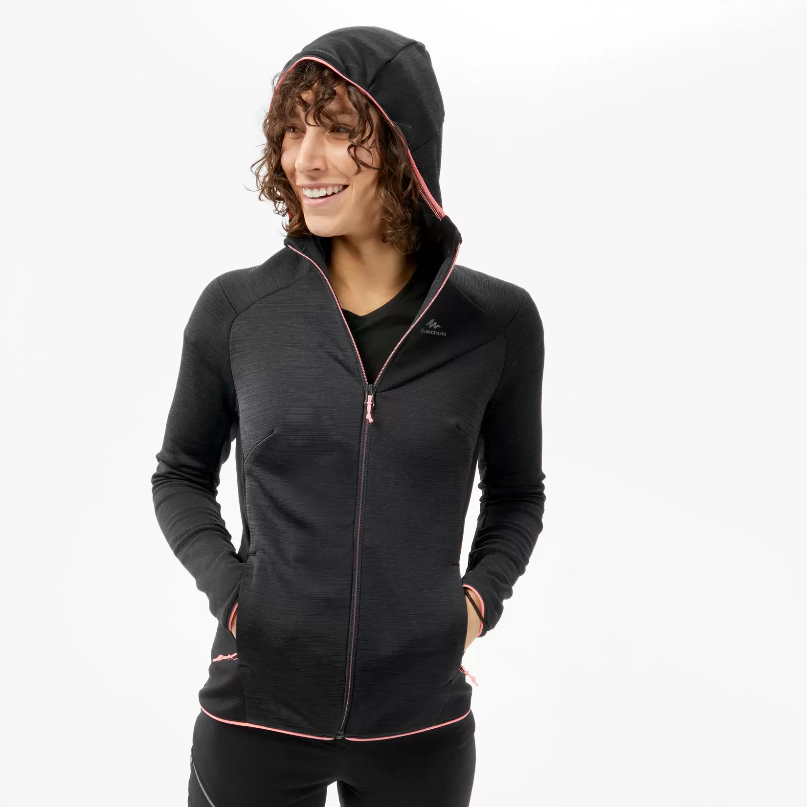 Fleecejacke Damen leicht Wandern - MH520 Light schwarz für 29,99€ in Decathlon