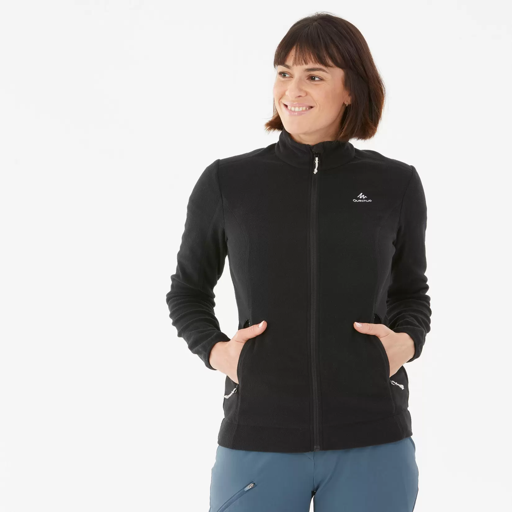 Fleecejacke Damen Wandern - MH100 schwarz für 19,99€ in Decathlon