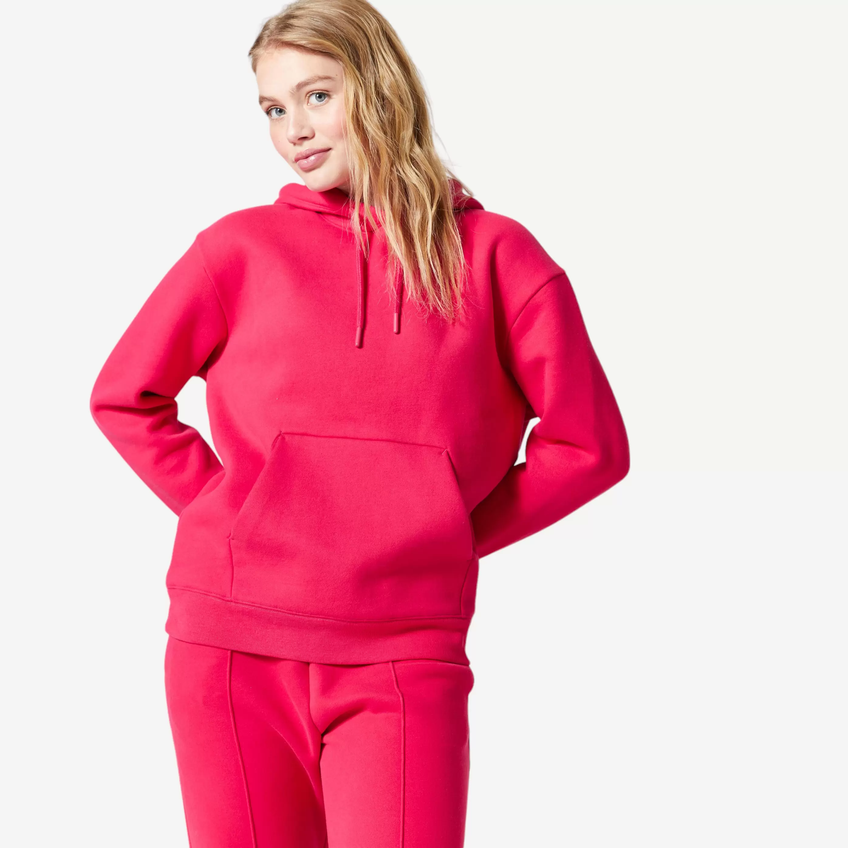 Kapuzenpullover Damen warm - 500 pink für 34,99€ in Decathlon