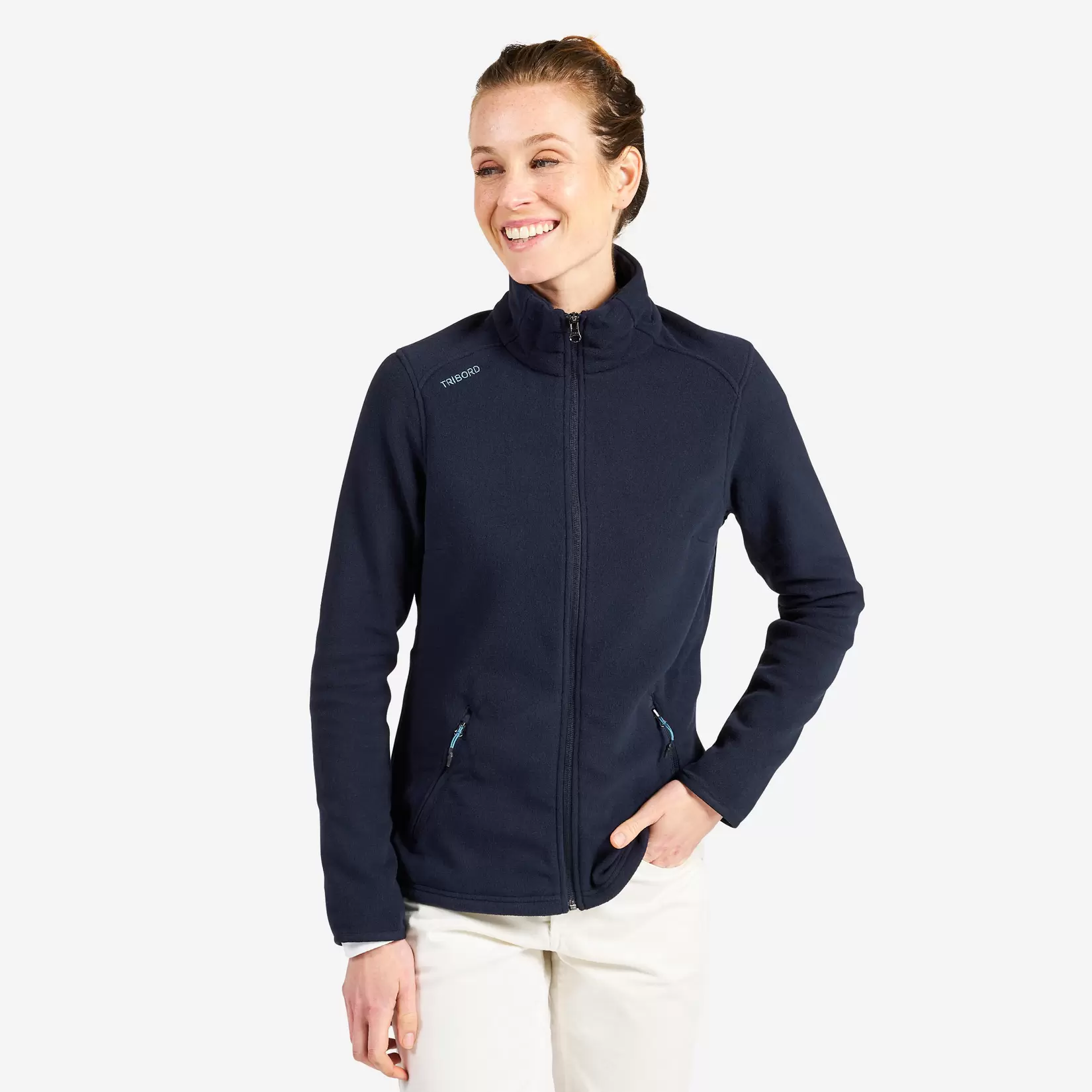 Fleecejacke Damen warm Segeln - Sailing 100 marineblau für 24,99€ in Decathlon