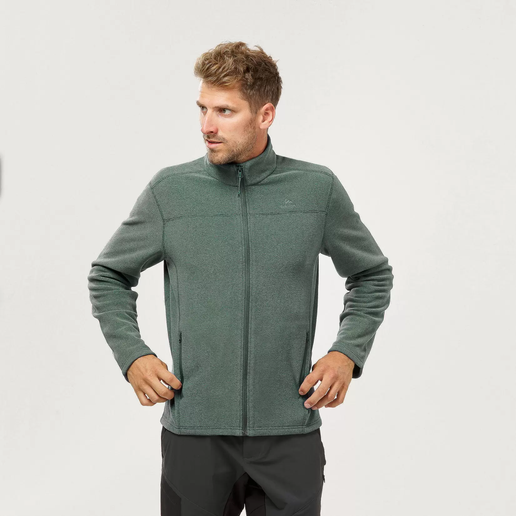 Fleecejacke Herren Wandern - MH100 grün für 19,99€ in Decathlon