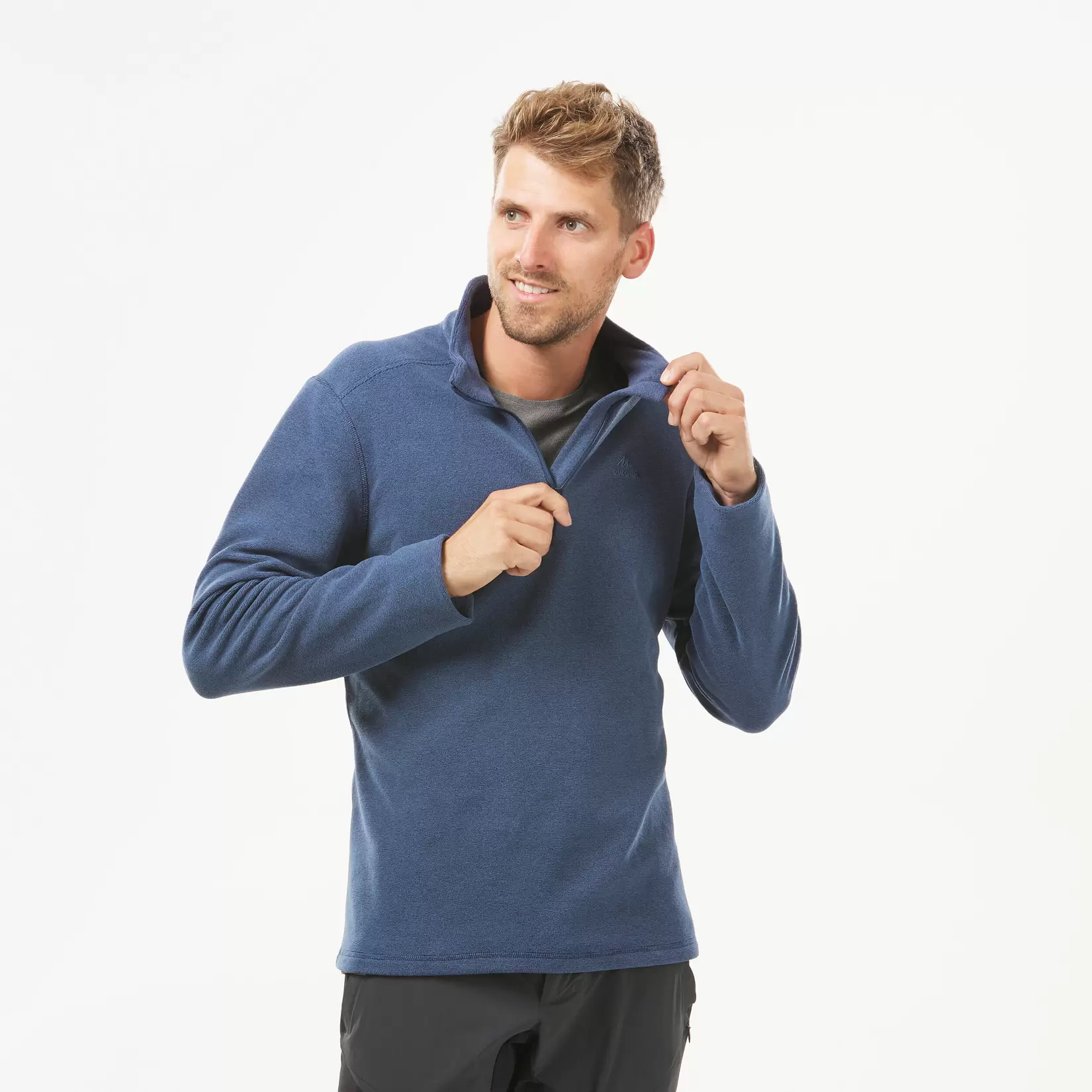 Fleecepullover Herren Wandern - MH100 blau für 12,99€ in Decathlon