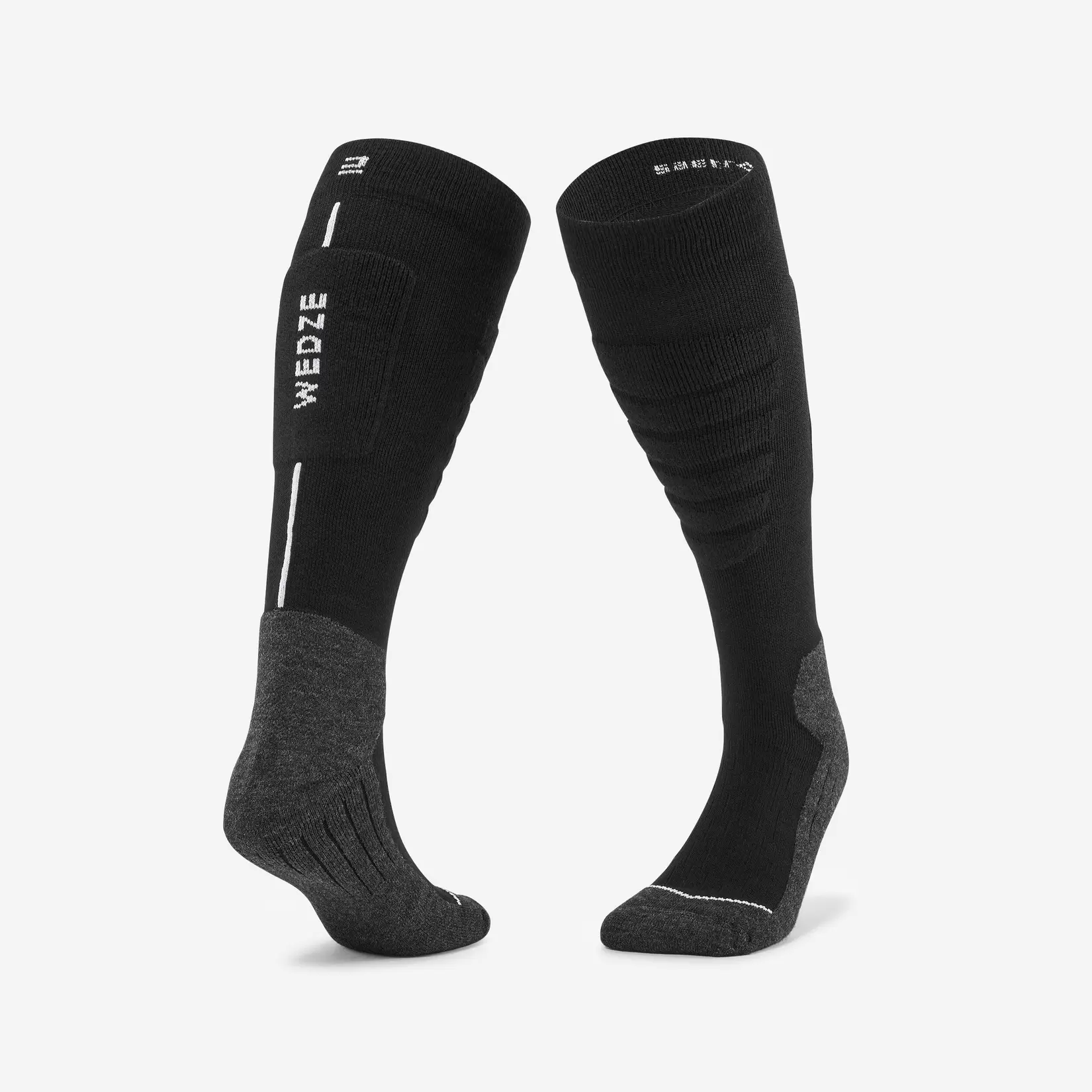 Skisocken Snowboardsocken Erwachsene - 100 Plus schwarz/grau für 9,99€ in Decathlon