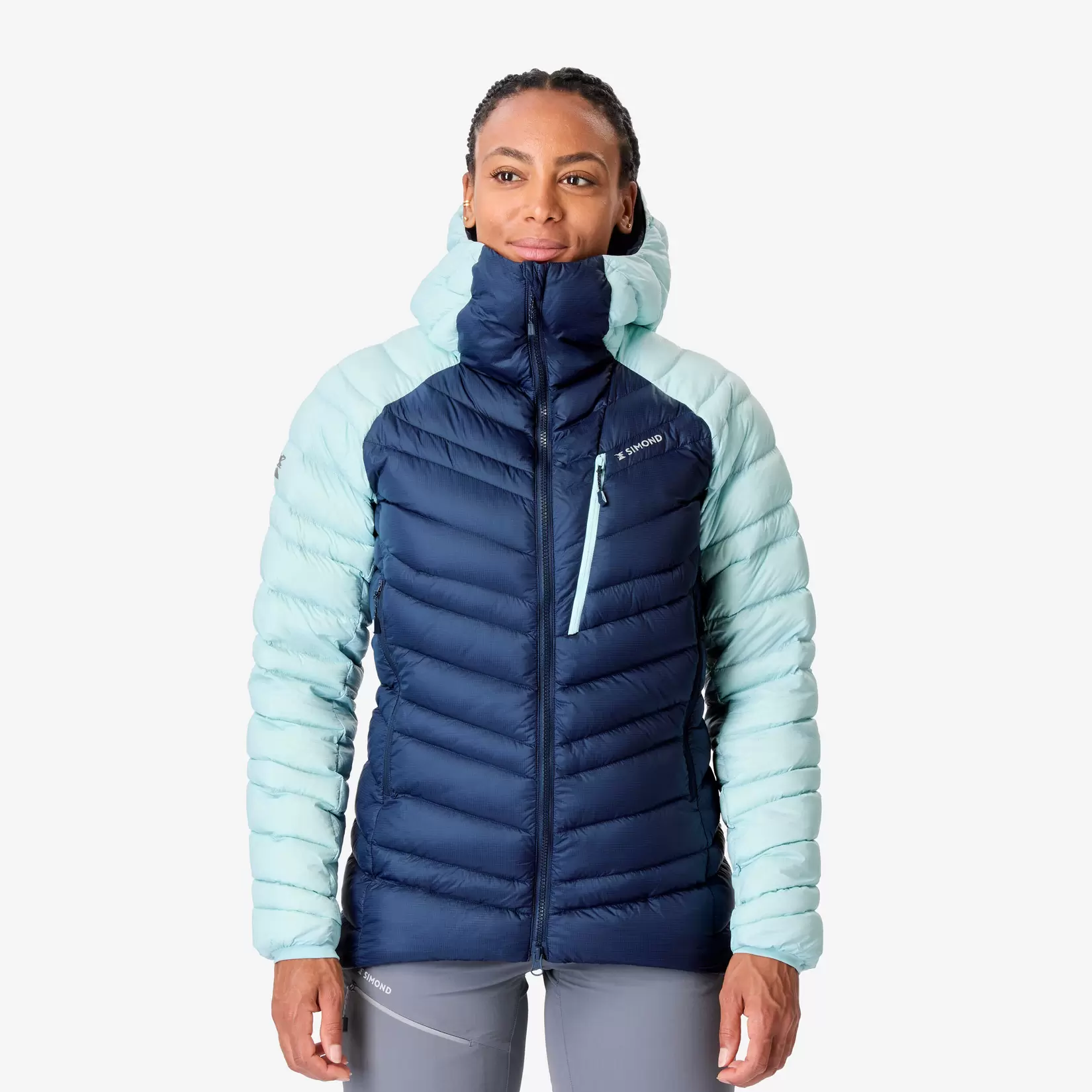 Daunenjacke Damen Bergsteigen – Alpinism marineblau/hellblau für 109,99€ in Decathlon