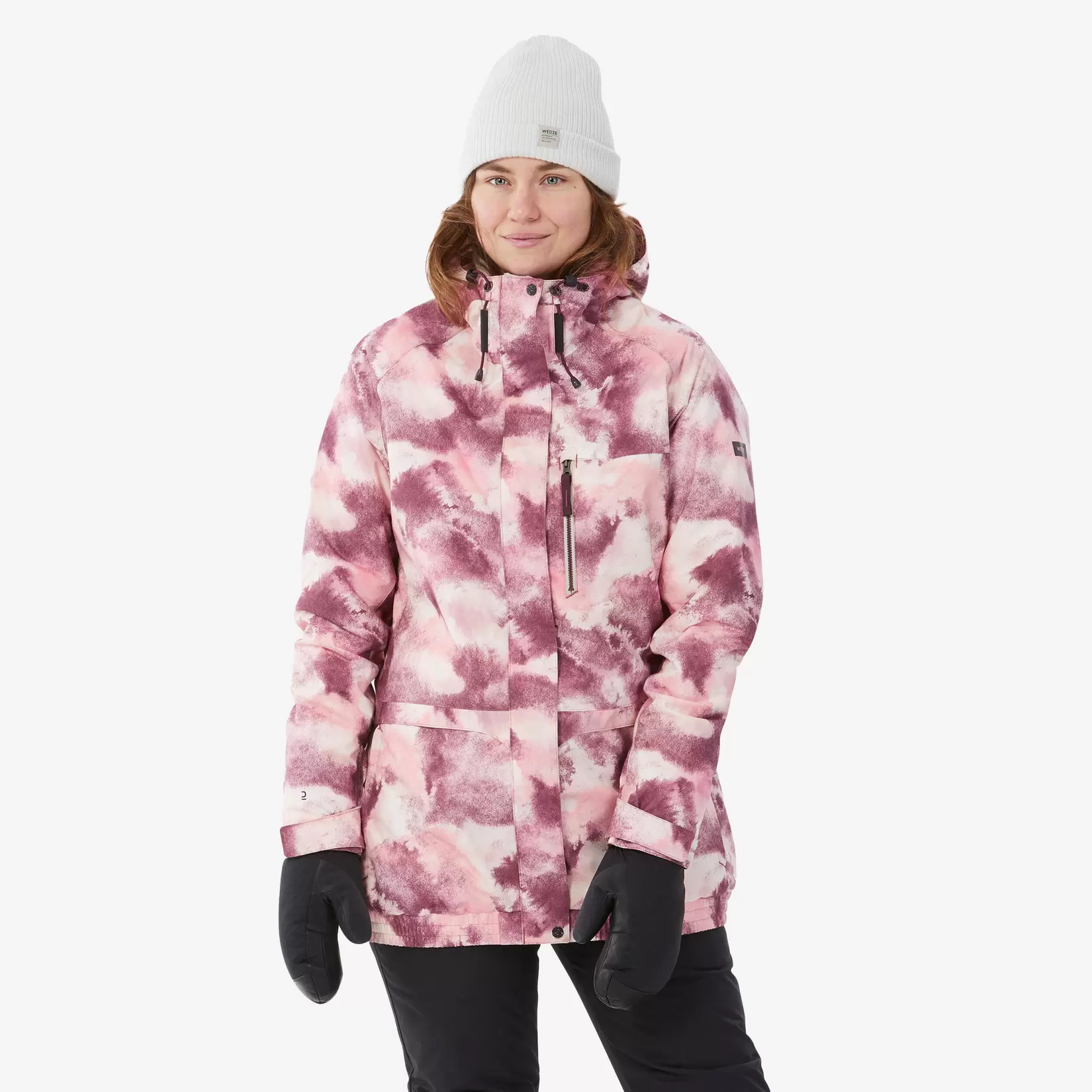 Snowboardjacke Damen Skijacke - SNB 100 rosa mit Print für 74,99€ in Decathlon