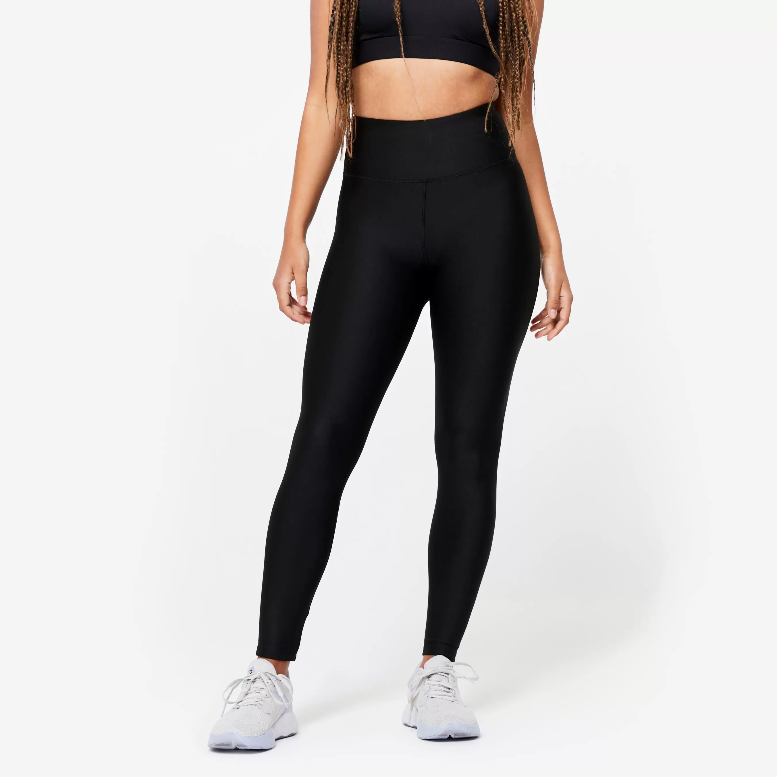 Leggings Damen hoher Taillenbund - schwarz für 15,99€ in Decathlon