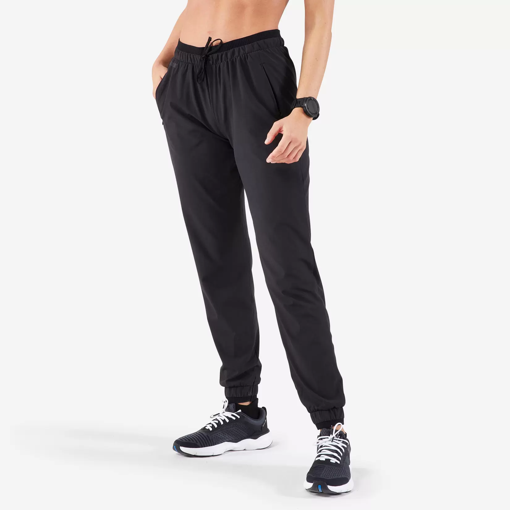 Laufhose lang atmungsaktiv Dry Damen schwarz für 17,99€ in Decathlon