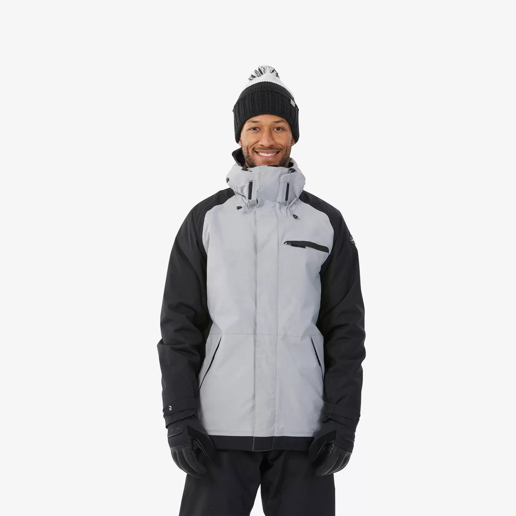 Snowboardjacke Herren warm atmungsaktiv - SNB 100 grau/schwarz für 74,99€ in Decathlon