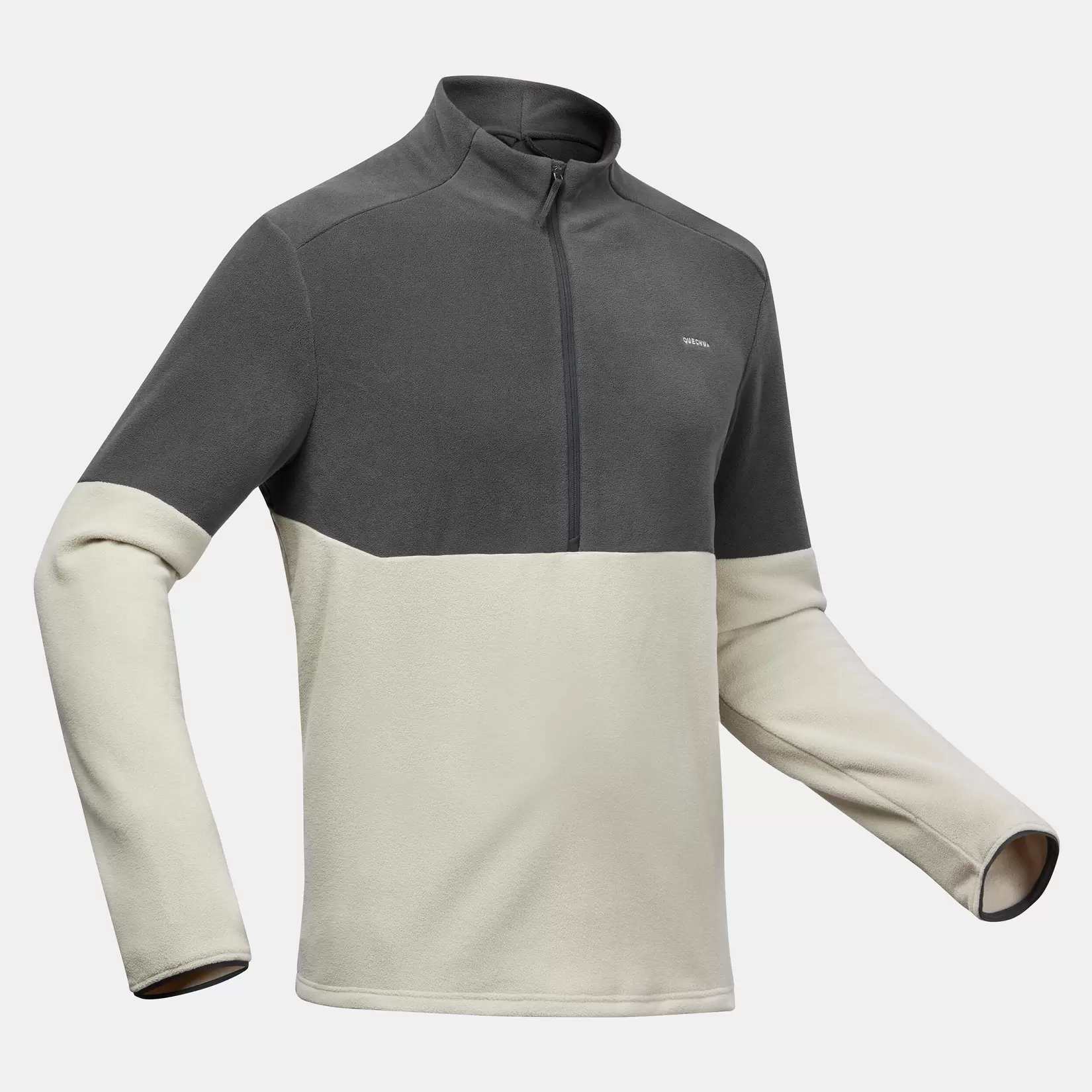 Fleecepullover Herren Wandern - MH 500 beige für 15,99€ in Decathlon