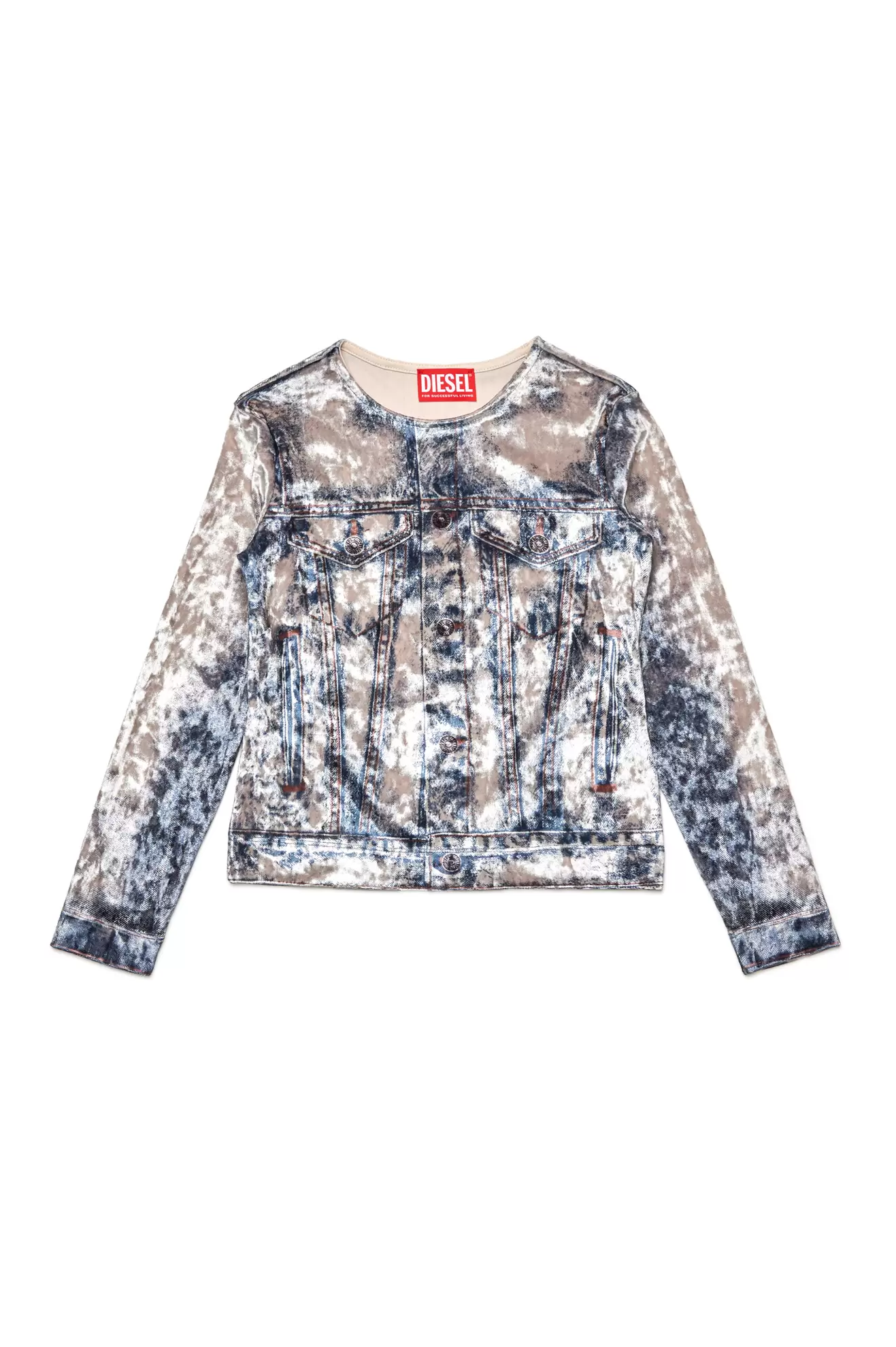 Langarm-Top mit Trompe l'oeil-Print für 130€ in Diesel