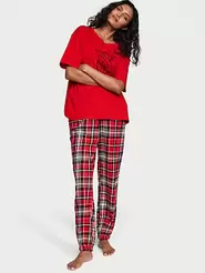 Flannel Jogger Tee-Jama Set für 57,02€ in Victoria's Secret