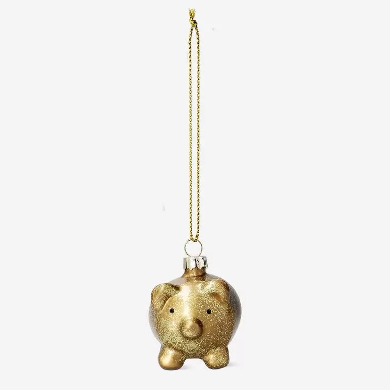 Weihnachtskugel - Goldenes Schwein für 2€ in Flying Tiger