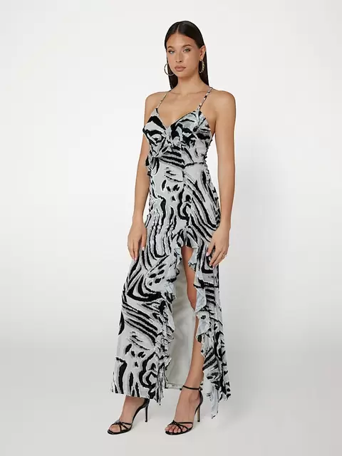 Langes Kleid Zebra-Print für 180€ in Guess