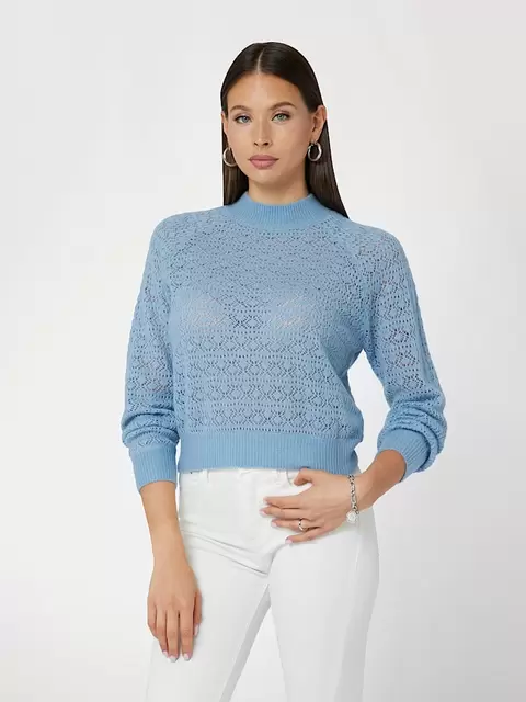 Pullover mit Lacemuster aus einer Wollmischung für 99€ in Guess