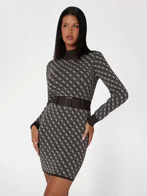 Kurzes Strickkleid mit 4G-Logo für 140€ in Guess