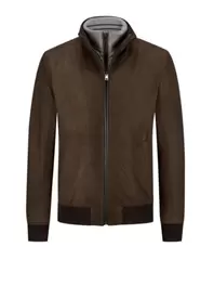 Lammleder-Blouson mit heraustrennbarer Blende für 1099€ in Hirmer