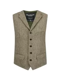 Weste aus Harris Tweed mit Reverskragen für 159,99€ in Hirmer