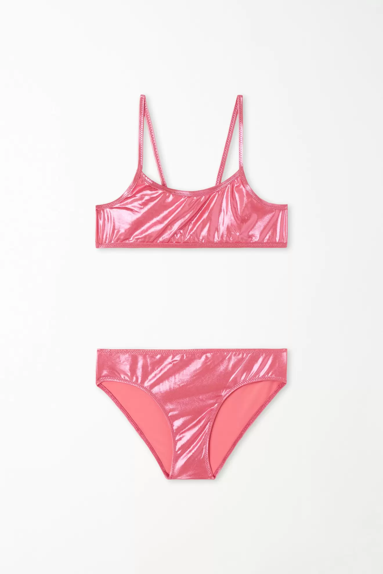 Bustier-Bikinioberteil mit Slip Liquid Metal für Mädchen für 12,99€ in Tezenis