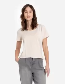 T-Shirt - Basic - beige für 4,99€ in Takko