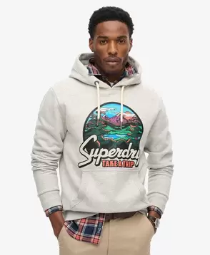 Travel Postcard Graphic Hoodie für 33,59€ in Superdry