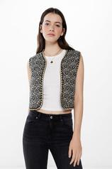 Quilted embroidered gilet für 24,99€ in Springfield
