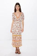 Midi Floral Print Dress with Border für 39,99€ in Springfield