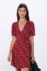 Short printed wrap dress für 22,99€ in Springfield