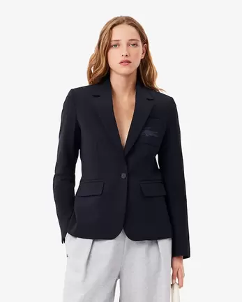 Slim Fit-Blazer aus Wolle mit gesticktem Krokodil für 370€ in Lacoste