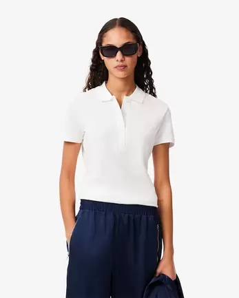 Slim Fit Damen LACOSTE Poloshirt aus Stretch-Baumwoll-Piqué für 110€ in Lacoste