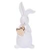 Standdeko Weißer Hase mit goldenem Herz 11 cm weiß für 3€ in Libro