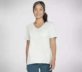 Diamond Wash Hatha V-Neck Pocket Tee für 24,99€ in SKECHERS