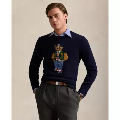 Woll-Kaschmir-Pullover mit Polo Bear für 599€ in Ralph Lauren