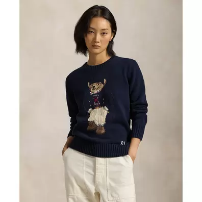 Baumwoll-Rundhalspullover mit Polo Bear für 499€ in Ralph Lauren