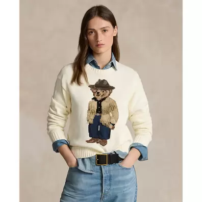 Baumwoll-Rundhalspullover mit Polo Bear für 499€ in Ralph Lauren