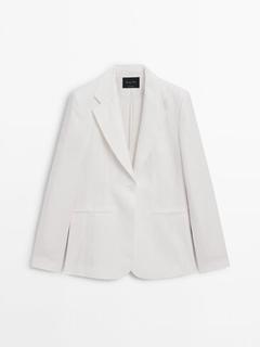 Weißer Anzugblazer aus reinem Leinen für 169€ in Massimo Dutti