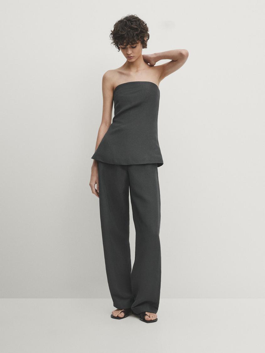 Anzughose Total Look mit Leinen für 129€ in Massimo Dutti