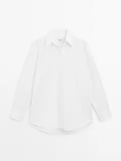 Hemd lang Popelin – Limited Edition für 129€ in Massimo Dutti