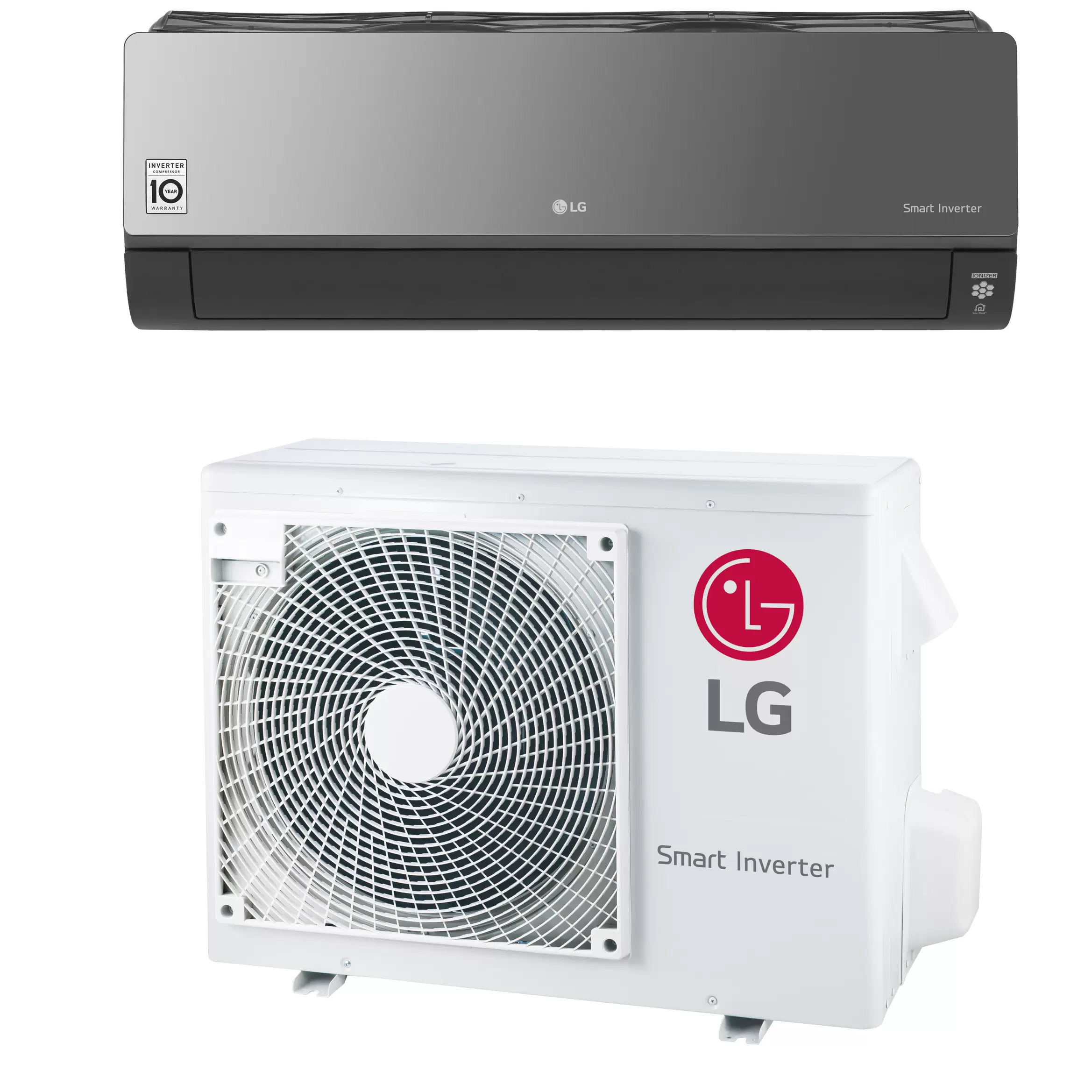 LG ELECTRONICS Set Artcool Mirror bestehend aus AC18BK.NSK und AC18BK.UL2 Split-Klimaanlage (A+++, 55 m², 1,706 BTU/h, Weiß) für 2999€ in Media Markt