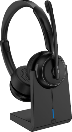 ISY IHS-8200 Office Headset mit Docking Station, On-Ear, Bluetooth, Noise Cancelling, Schwarz für 59,99€ in Media Markt