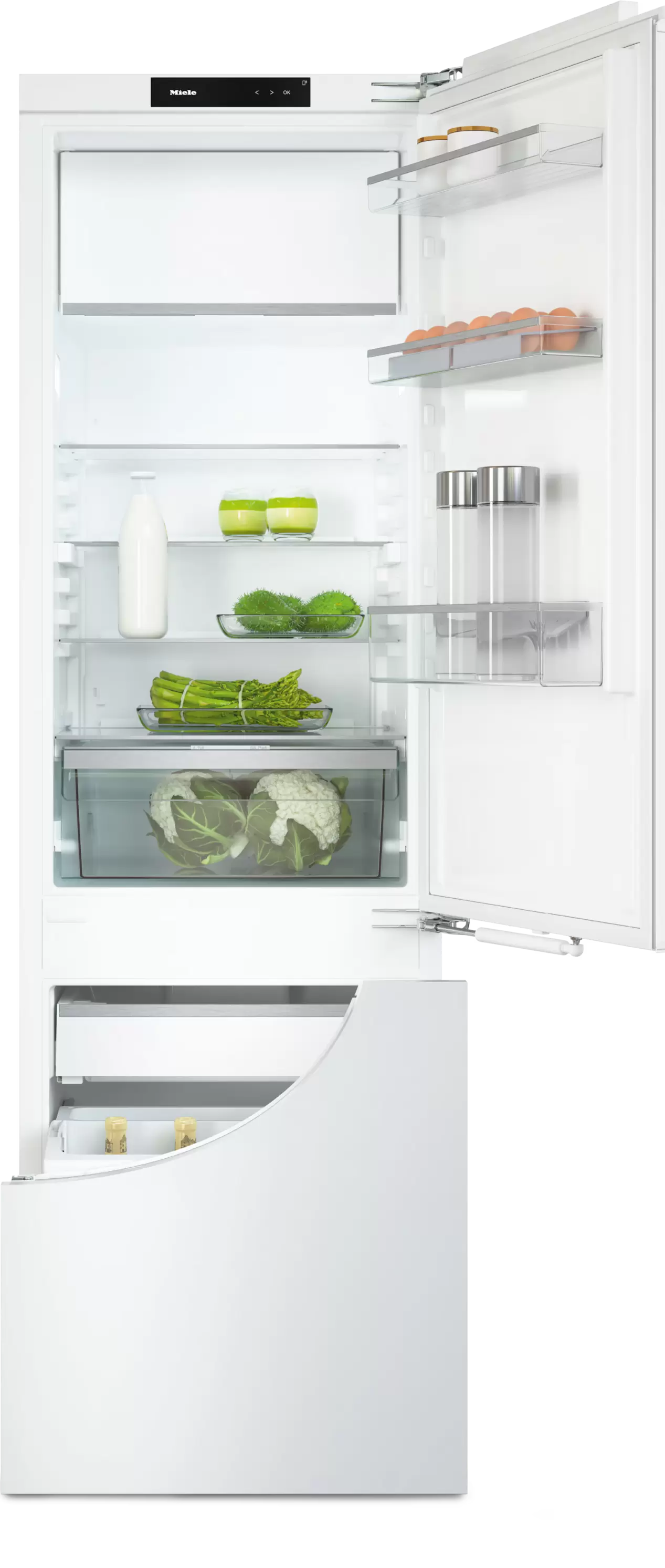 MIELE K 7731 E Kühlschrank, Festtürtechnik (E, 274 l, 1770 mm hoch, Einbaugerät, Weiß) für 1799€ in Media Markt